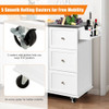 Kitchen Island 2-Door Storage Cabinet with Drawers and Stainless Steel Top-White