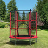 55 Inch Youth Jumping Round Trampoline with Safety Pad Enclosure-Red