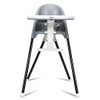 3 in 1 Convertible Highchair with Detachable Double Trays-Gray