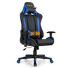 Massage Gaming Chair with Lumbar Support and Headrest-Blue