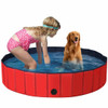 55" PVC Outdoor Foldable Pet and Kids Swimming Pool-Red