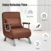 Folding 5 Position Convertible Sleeper Bed Armchair Lounge Couch with Pillow-Coffee