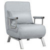 Folding 5 Position Convertible Sleeper Bed Armchair Lounge Couch with Pillow-Light Gray