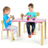 3 Piece Kids Wooden Activity Table and 2 Chairs Set-Pink