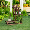 Wood Plant Stand 4 Tier Shelf Multiple Space-saving Rack