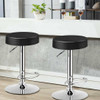 Adjustable Swivel Set of 2 Round Bar Stool  Pub Chair-Black