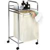 Laundry Hamper Basket Cart with Shelf and Removable Bag