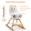 3-in-1 Convertible Wooden Baby High Chair-Beige