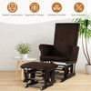 Baby Nursery Relax Rocker Rocking Chair Glider & Ottoman Set-Coffee