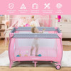 Portable Foldable Baby Playard Nursery Center with Changing Station-Pink