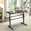 Height Adjustable Sit to Stand Desk with Crank Handle and Ergonomic Design-Black