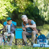 Portable Folding Camping Canopy Chairs with Cup Holder-Blue