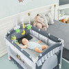 Portable Baby Playpen Crib Cradle with Carring Bag-Gray