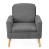 Modern Accent Arm Chair Upholstered Fabric Single Sofa -Gray