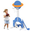 3 in 1 Kids Basketball Hoop Set with Balls-Blue