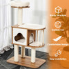 46 Inch Wooden Cat Activity Tree with Platform and Cushions-Brown