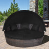 Outdoor Rattan Daybed with Retractable Canopy