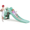 3-in-1 Kids Climber Slide Play Set  with Basketball Hoop and Ball-Green