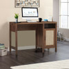 Rustic Computer Desk Writing Table Study Workstation with Storage Cabinet-Walnut