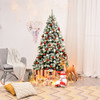 6 Feet Pre-Lit Premium Snow Flocked Hinged Artificial Christmas Tree