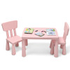 3 Pieces Toddler Multi Activity Play Dining Study Kids Table and Chair Set-Pink