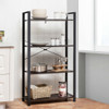 4-Tier Rustic Bookshelf Industrial Bookcase Diaplay Shelf Storage Rack -Black