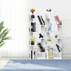 8-Tier Bookshelf Bookcase with 8 Open Compartments Space-Saving Storage Rack -White