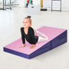 Tumbling Incline Gymnastics Exercise Folding Wedge Ramp Mat-Pink