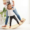 Wooden Wobble Balance Board Kids 35'' Rocker Yoga Curvy Board Toy with Felt Layer-Natural