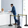 6 Pcs Stanchion Post Crowd Control Barriers Queue Pole with Retractable Belt-Yellow