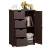 Standing Indoor Wooden Cabinet with 4 Drawers-Brown