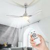 Modern 48" Ceiling Fan with Dimmable LED Light and Remote Control Reversible Blades-White