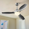 Modern 48" Ceiling Fan with Dimmable LED Light and Remote Control Reversible Blades-Silver