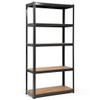 72" Storage Shelf Steel Metal 5 Levels Adjustable Shelves-Black