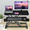 Converter Adjustable Riser Stand Desk with Keyboard Tray-Black