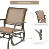 Outdoor Single Swing Glider Rocking Chair with Armrest-Brown