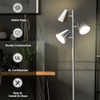 64 Inch 3-Light LED Floor Lamp Reading Light for Living Room Bedroom-Silver