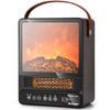 1500W Electric Fireplace Tabletop Portable Space Heater with 3D Flame Effect-Walnut