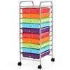 10 Drawer Rolling Storage Cart Organizer-Multicolor