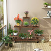 Wooden Plant Stand with Wheels Pots Holder Display Shelf