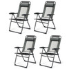 4 Pieces Patio Garden Adjustable Reclining Folding Chairs with Headrest-Gray