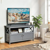 44 Inch Wooden Storage Cabinet TV Stand-Gray