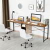 79 Inches Multifunctional Office Desk for 2 Person with Storage-Brown