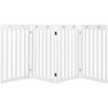 36 Inch Folding Wooden Freestanding Pet Gate  with 360° Hinge-White