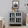 Glass Door Sideboard Console Storage Buffet Cabinet-Gray