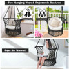 Hanging Hammock Chair Macrame Swing Hand Woven Cotton Backrest-Black