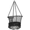 Hanging Hammock Chair Macrame Swing Hand Woven Cotton Backrest-Black