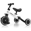 3 in 1 3 Wheel Kids Tricycles with Adjustable Seat and Handlebarfor Ages 1-3-White