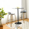 Set of 2 Modern Barstools Pub Chairs with Low Back and Metal Legs-Black