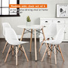 4 Pcs Modern Plastic Hollow Chair Set with Wood Leg-White